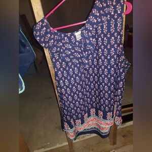 Terra & Sky Navy Floral Print Blouse